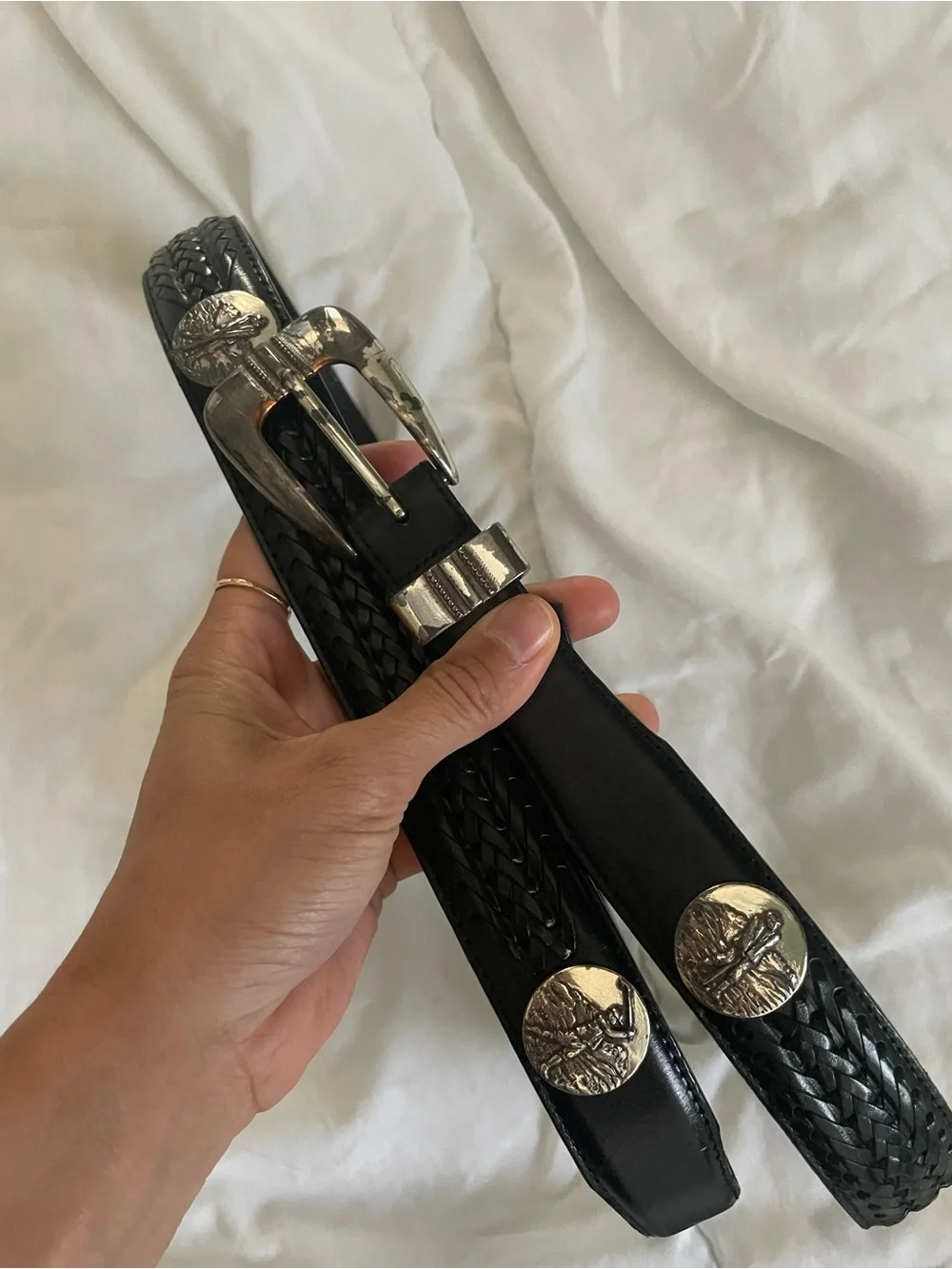 Vintage onyx by Brighton golf leather belt bundle